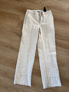 Zara Beige High-Rise Trousers